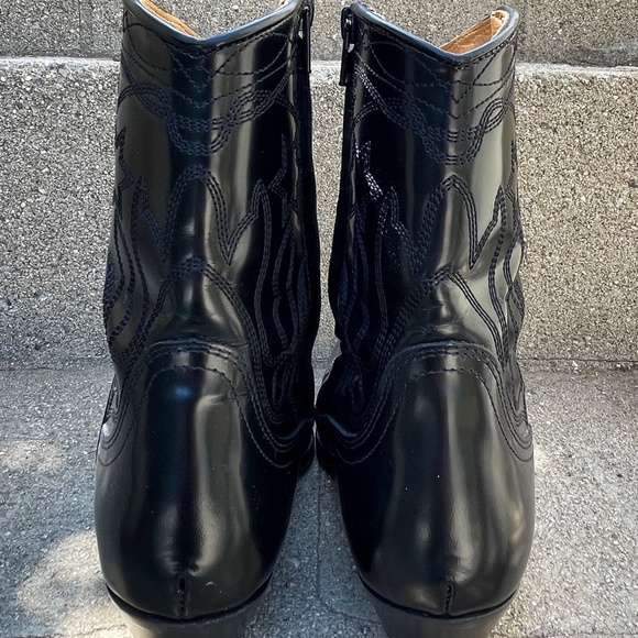 Sandro Jim Cowboy Boots Black Womens Us 